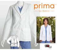 Barco's 28" Women's Button Flap-Pocket Short-Length Lab Coat Barco's 28" Women's Button Flap-Pocket Short-Length Lab Coat