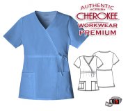 Cheropkee Workwear Essentials Mock Wrap Top