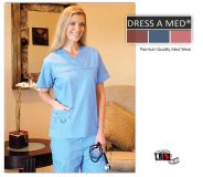 Dress A Med Solid V-Neck Top Nursing Scrub Set - Ceil Dress A Med Solid V-Neck Top Nursing Scrub Set - Ceil