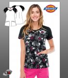 Dickies Printed Floral You Dot Round Neck Top