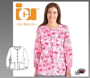 ICU Barco Pink Heart Women's 2 Pocket Warm Up Jacket
