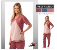 Dress A Med Solid Premium V-Neck Nursing Scrub Top - Mauve Dress A Med Solid Premium V-Neck Nursing Scrub Top - Mauve
