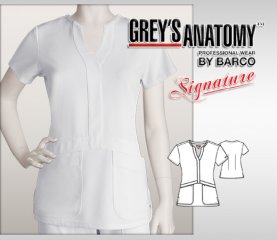 Greys Anatomy Signature arclux w/4-Way Stretch 2 Pckt - White