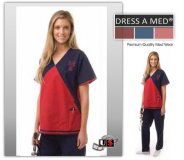 Dress A Med Solid Premium V-Neck Nursing Scrub Top - Navy Dress A Med Solid Premium V-Neck Nursing Scrub Top - Navy