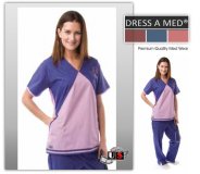 Dress A Med Solid Premium V-Neck Nursing Scrub Top - Purple Dress A Med Solid Premium V-Neck Nursing Scrub Top - Purple