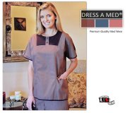 Dress A Med Solid Round Neck Top Nursing Scrub Set - Denim Dress A Med Solid Round Neck Top Nursing Scrub Set - Denim