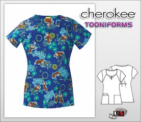 Cherokee Tooniforms Round Neck Scrub Top Journey George