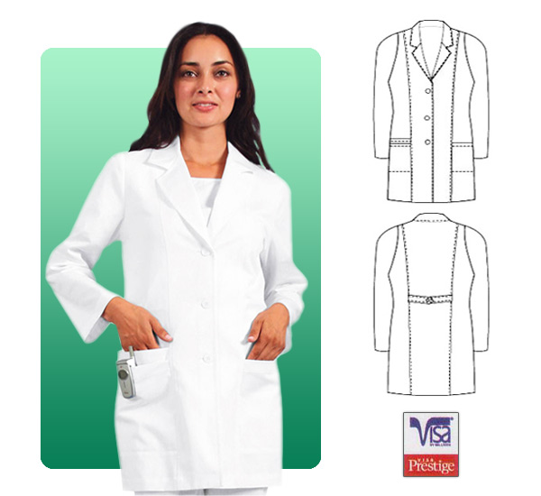 Barco's 32" Women's Streamline Mid-length Lab Coat