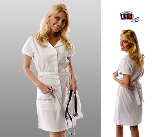 Medical Stylish Dress with Gathered Elastic Side
