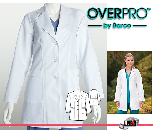 Barco OVERPRO 32 2 Pocket Medical Lab Coat - Click Image to Close