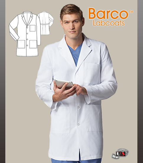 Barco Prima 38" 4 Pocket Classic Men's Lab with 4 Patch Pockets - Click Image to Close