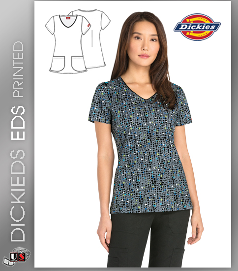 Dickies EDS That's What I Dot Women's V-Neck Top - Click Image to Close