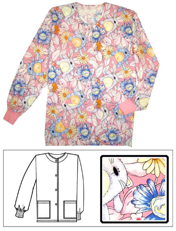 Printed Scrub Jacket
