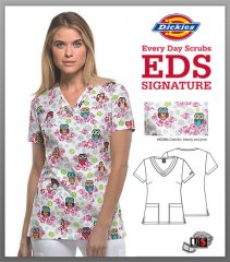 Dickies EDS Printed Hoo Me? V-Neck Top