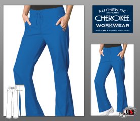 Cherokee Workwear's Solid Smocked Waist Pant