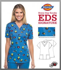 Dickies EDS Just One Kiss Printed V-Neck Top