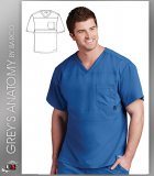 Active by Grey's Anatomy™ Men's Paneled V-Neck Solid Scrub Top