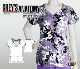 Grey's Anatomy Alia Junior Fit 3 Pocket Raglan V-Neck Scrub Top