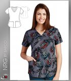 NRG by Barco Uniforms Women's V-Neck Animal Print Scrub Top
