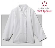 Five Star Chef Apparel Ladies 8 Button Chef Jacket - White
