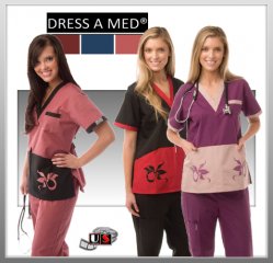 Dress A Med Solid Premium Scrub Nursing V-Neck Top Set