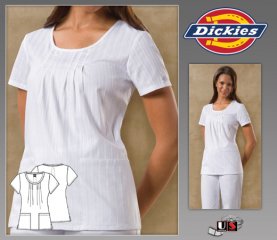 Dickies Fashion Whites Stripe Dobby Scrub Top