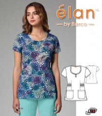 Barco Elan Logan Women's 2 Pocket V-Neck Print Top