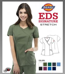 Dickies EDS Signature Mock Wrap Top with a Cross-Over Inset