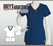 Grey's Anatomy Active 3 Pocket Colorblock V-Neck Top