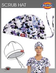 Dickies Printed Purr-fectly Painted Bouffant Scrub Hat