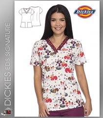 Dickies EDS Thankful Forest Friends Prints V-Neck Top