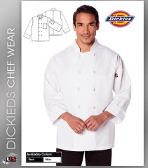 Dickies Chef Unisex Classic 2 Pockets Knot Button Chef Coat