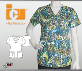 ICU Barco Riley 4 Pocket V-Neck 2 Patch Pockets