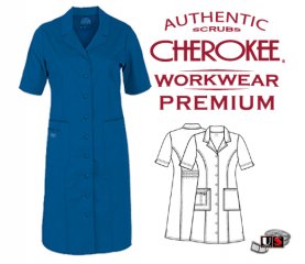 Cherokee Workwear Essentials Button Front Dress