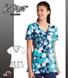 KD110 BY Barco Geolious Two Pockets V-Neck Print Scrub Top