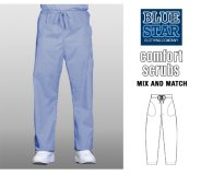 BlueStar Womens Comfort Scrubs Pants- Ceil Blue