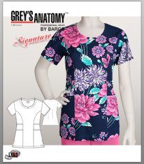 Grey's Anatomy Signature Series Lucia Women's V-Neck Print Top