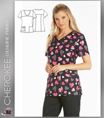 Cherokee Printed Women's V-Neck Top in Hope Is On The Way