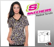 Skechers Printed Fashion V-Neck Top All Wrapped Up