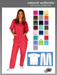 Natural Uniforms Two Piece Scrub Suit - Red