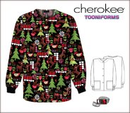 Cherokee Tooniforms Snap Front Warm-Up Jacket in Rudolph VIP