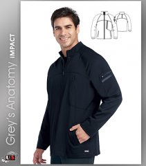 Grey's Anatomy iMPACT Men's Ascent Zip Front Solid Scrub Jacket