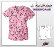 Cherokee Tooniforms V-Neck Top Daisy Attitude