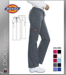 Dickies Gen Flex Women's Low Rise Straight Leg Scrub Pant Small Tall Ceil  Blue 