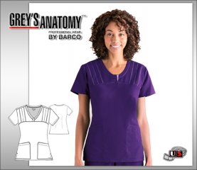 Grey's Anatomy Women's 2 Pocket V-Neck Top