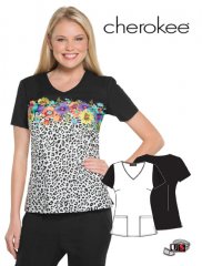 Cherokee Runway Jungle Bouquet V-Neck Top