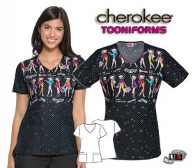 Cherokee Tooniforms What a Girl Wants V-Neck Top
