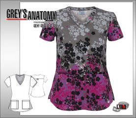 Grey's Anatomy Women's Essence V-Neck Print Top
