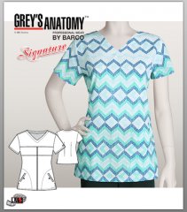Grey's Anatomy Signature Trinidad 2 Pocket Soft V-Neck