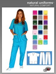 Natural Uniforms Two Piece Scrub Suit - Water Blue